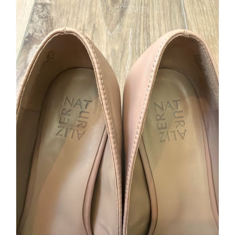 Naturalizer Karina Leather Pumps 9.5W Nude Square Toe Block Heel Office Comfort - Picture 7 of 11